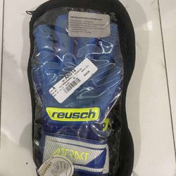 Reusch Hard Ground RG Junior Size 7 Goalkeeper Gloves Blue Green