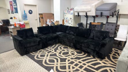 New furry corduroy sectional couch / free delivery