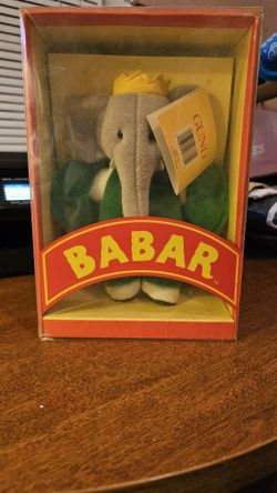 King Babar Elephant Plush Collectible Gund 1988 9" Boxed