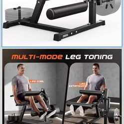FEIERDUN 4-in-1 Adjustable Leg Extension Curl Machine - 700lbs Capacity Leg Extension Machine for Lower Body Workouts - Adjustable Leg Curl Machine, H