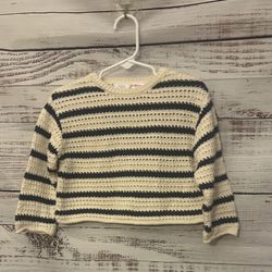 Toddler Zara Cream and Blue crochet top size 2