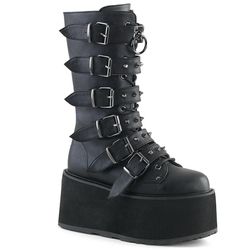 Demonia Knee-High Buckle Boots