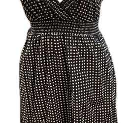 So Wear It Declare It Women's Navy and White Polka Dot SunDress