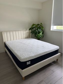QUEEN BED AND MATTRESS
