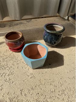 (3) Small Pots