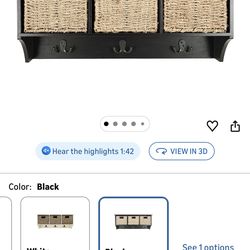 Home Collection Finley Hanging 3 Basket Wall Rack