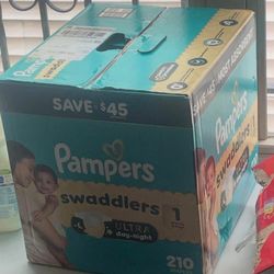 Size 1 210 diapers brand new in box