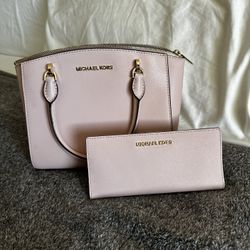Michael Kors Pink Handbag With Wallet 