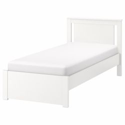 IKEA Twin Size White Bed Frame with Mattress 