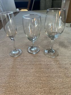 Glassware 3 piece set for 75 guests