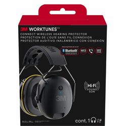 3M WorkTunes Connect Ear Protection with Bluetooth, Rechargeable Battery, Audio and Voice Assist, Ear Muffs