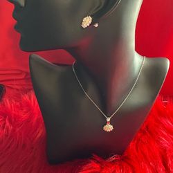 Sterling Silver Zirconia flower Set