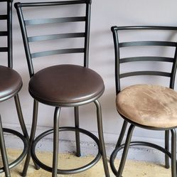 2 Leather Chairs & 1 Metal Swivel  All $10