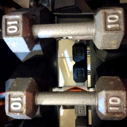 PAIR OF 10 LB  DUMBBELLS 