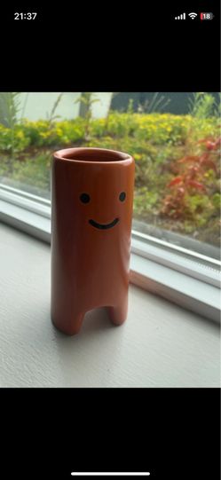 Cute Double-Sided Face Vase - 14 cm
