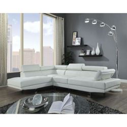 White Or Grey Leather Sectional - 1 Day Black Friday Sale