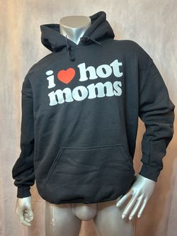 Blk I Love Hot Moms Hoodie Sweater 