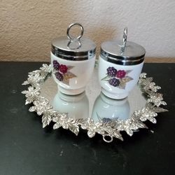 GORGEOUS Pair Of 3" Royal Worcester England Egg Coddlers
