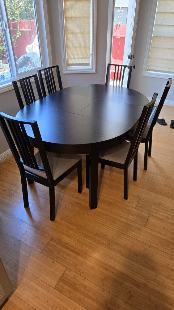 IKEA Bujursta Dining Table And 6 Chairs