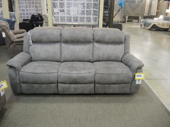 Klaussner Kisner Gray Manual Reclining Sofa