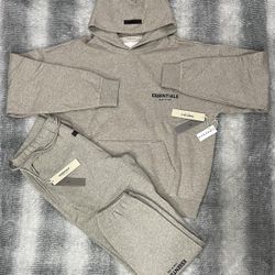 🔥 Fear of God Essentials Gray “Dark Oatmeal” Hoodie & Sweats Set Cuffed – Size Large Available – Authentic & Brand New