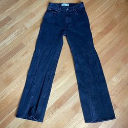 Abercrombie & Fitch The ’90s Relaxed High Rise Jeans Women’s Size 25 Black Straight Leg
