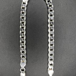 Silver Curb Cuban Link Bracelet