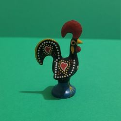 Collectible Hand Painted Metal Rooster Portugal Folk Art Enameled Moriage 3”.
