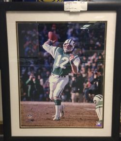 16x20 Framed Photo Of New York Jets Quarterback Joe Namath Throwing Football