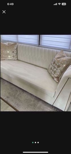 Tov Furniture Cream Sofa 
