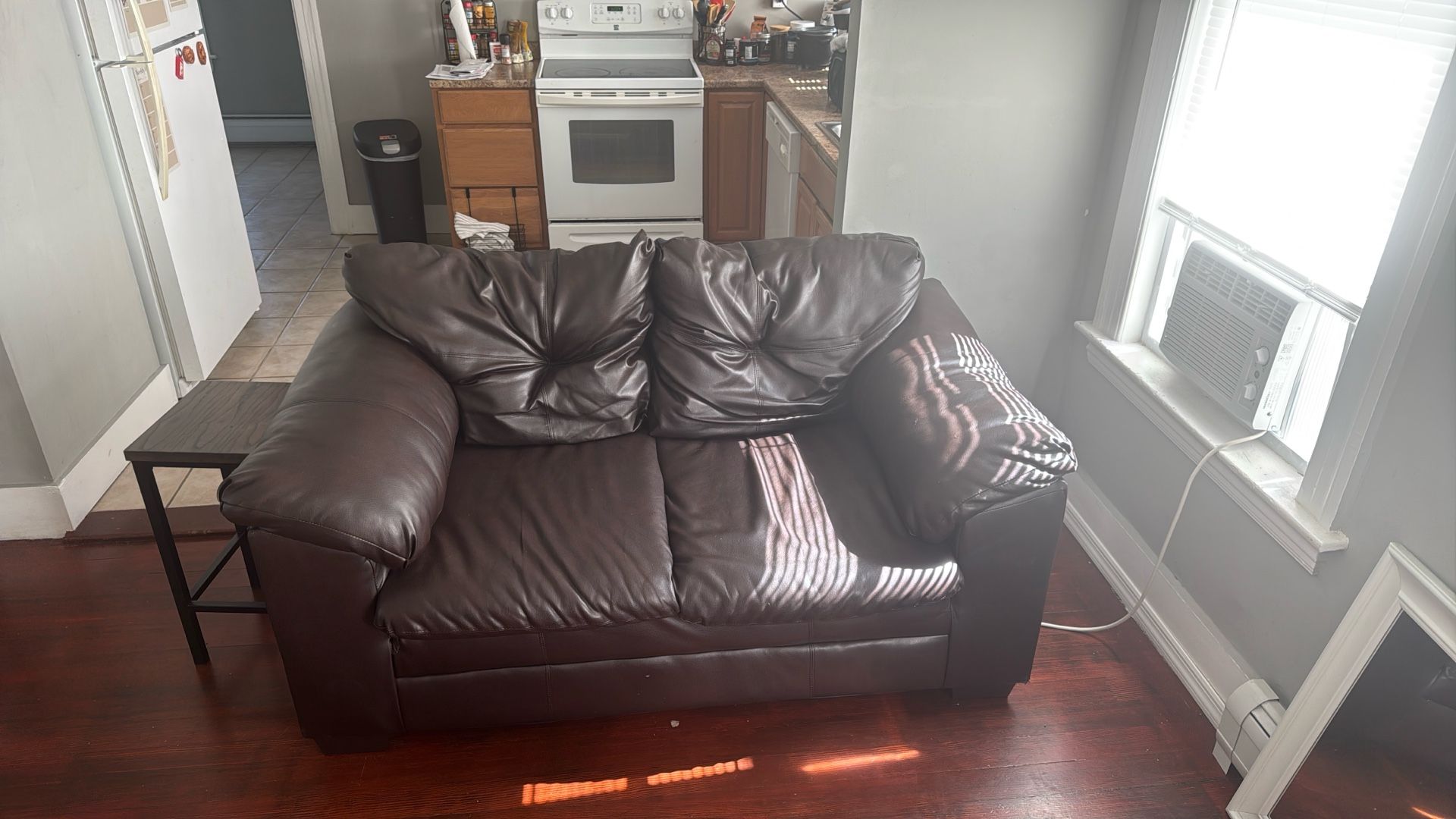brown leather couch