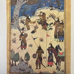 SHAHNAMEH OF BAYSUNQUR c. 1430 Iran Iranian Original 50's Vintage Fine Art Print Collectible Italy Printed Poster Ephemera
