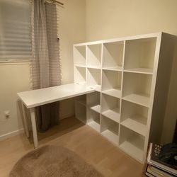 IKEA KALLAX/LAGKAPTEN White Cube Storage and Workstation