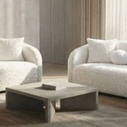 Brand New White Super Plush Sofa & Loveseat (Pillows Included)