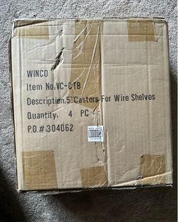 NIB Winco 5" Casters for Wire Shelves, 4-Pack