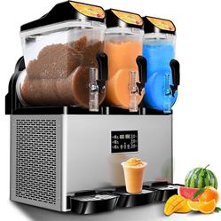 15Lx3 Triple Tanks Slushy Machines Commercial Grade Slushie & Frozen Drink Maker, Industrial Grade Margarita Machine for Store Bar Events R