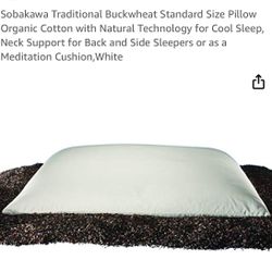 Sobakawa Traditional Buckwheat Standard Size Pillow Organic Cotton with Natural Technology for Cool Sleep