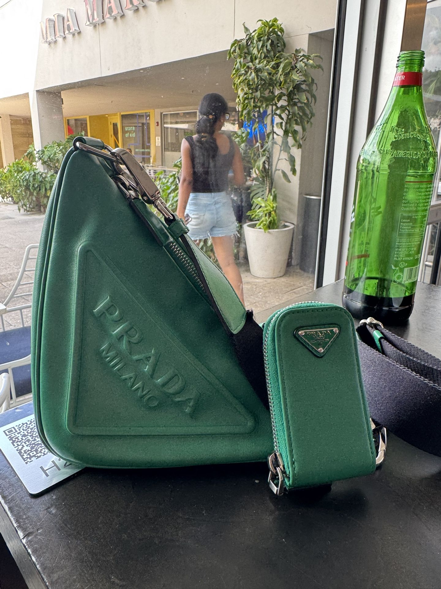 Prada Green Triangle Crossbody