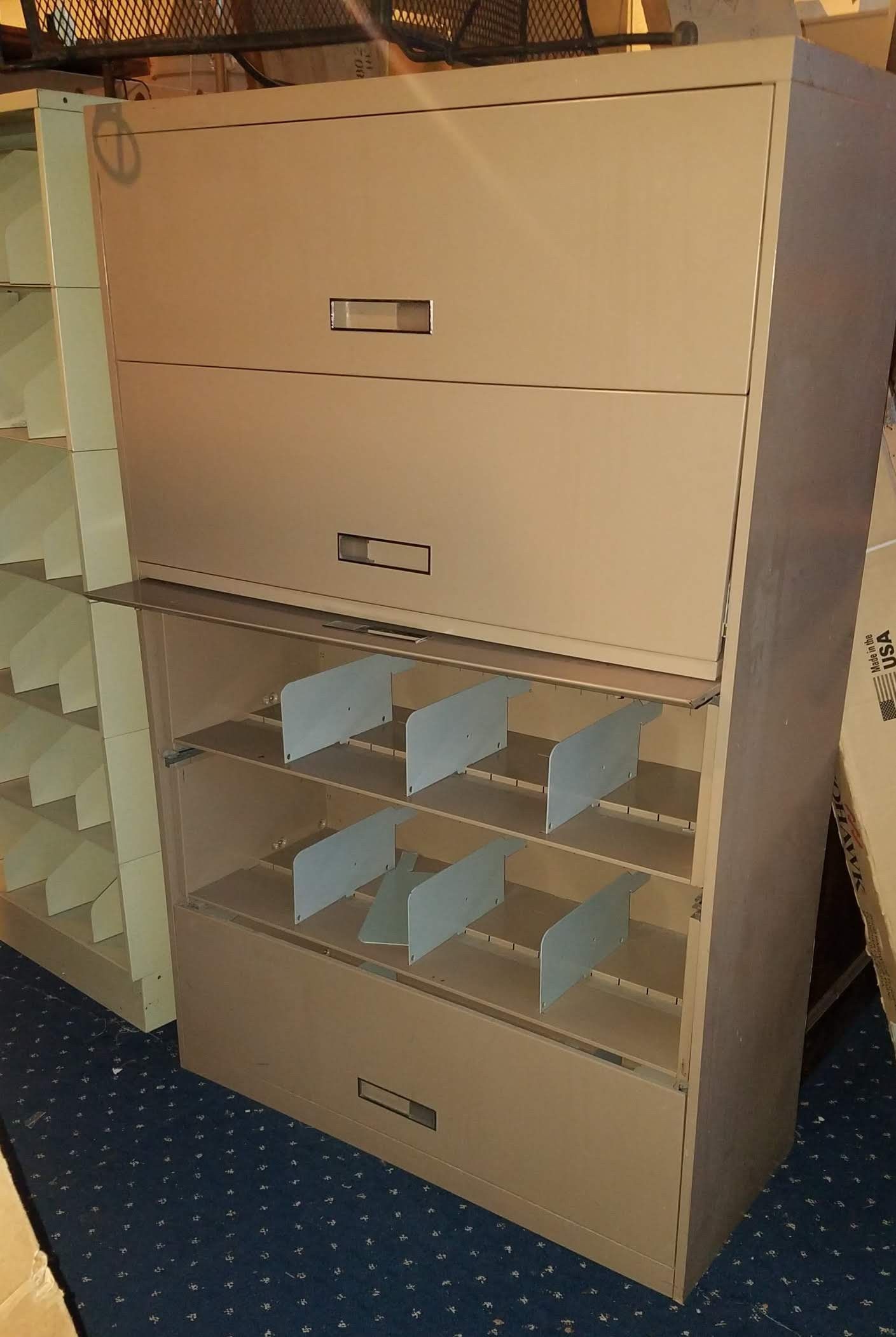 Spacious 42-Inch 5-Drawer Flip-Drawer Lateral File Cabinet.