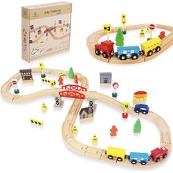Wooden Toy Train Set