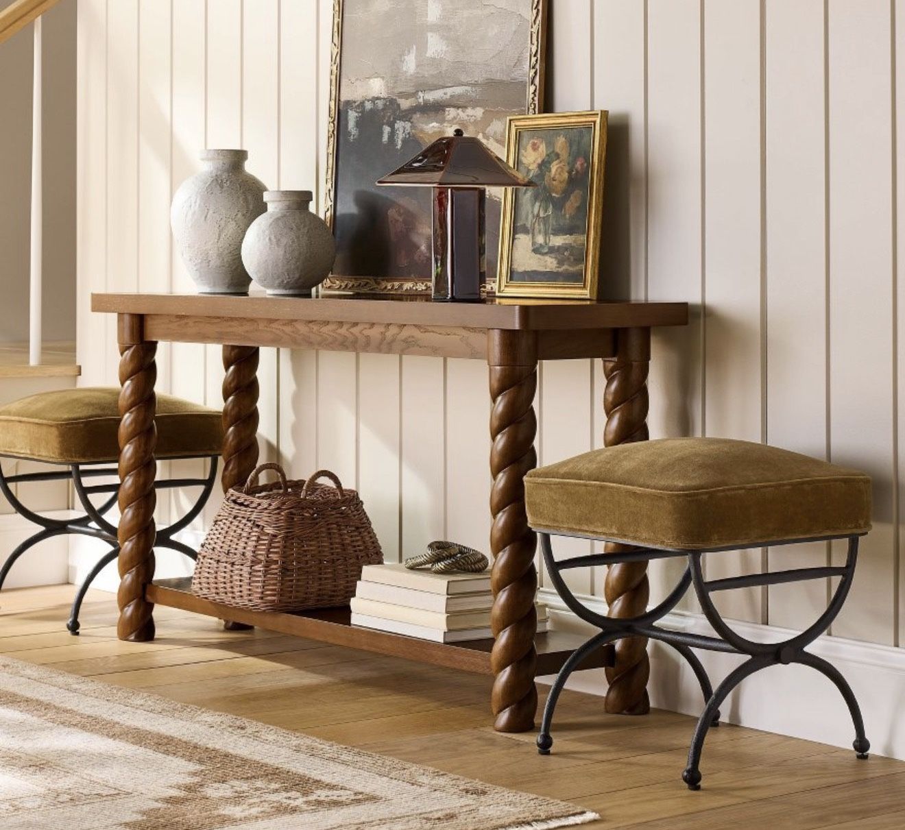 60' Console Table with Braided Legs - Threshold™ designed with Studio McGee