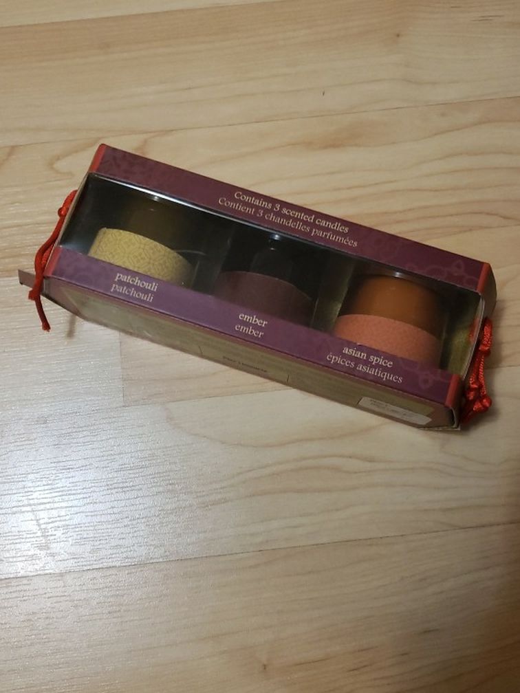 Pier 1 Candle Set Asia Spice, Ember, Patchouli