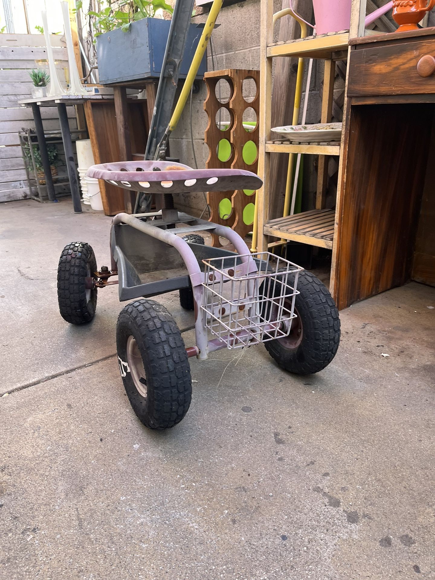Garden trolley garden seat