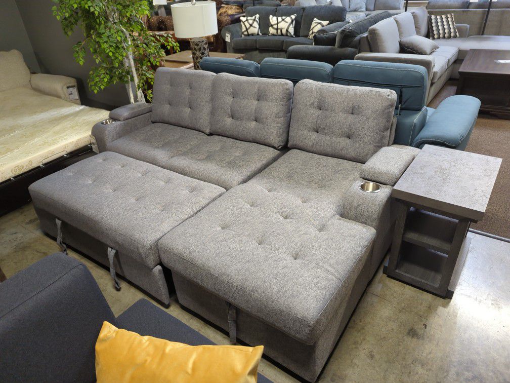 New Sleeper Sectional Sofa Couch With Storage Chaise