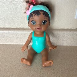 Baby Alive Glam Spa Baby Doll with Brown And Pink Hair, Flamingo, Makeup Toy