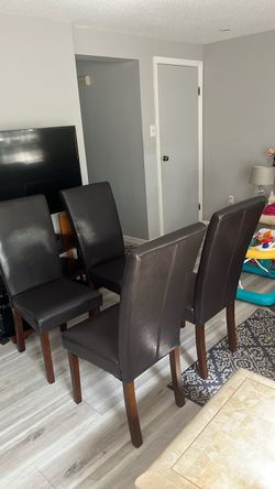 4PC Chocolate Brown Deluxe Dining Chairs