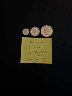 Coins - 90% SILVER - Brilliant Uncirculated Roosevelt/ Washington/Franklin – Total 3 coins