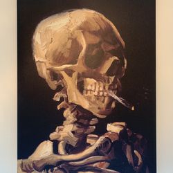 Van Gogh Skull Of A Skeleton With Burning Cigarette Print
