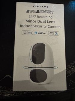 virtavo XD1 Indoor Security WiFi Camera, Wireless, Dual-Lens 360° PTZ Baby Monitor & Pet Cam, Motion