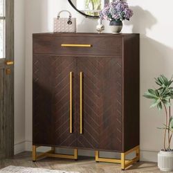 New assembled Shoe Cabinet with Doors, 20 Pairs Shoe Storage Cabinet with Drawer for Entryway, Modern Shoe Rack Organizer with Adjustable Shelves for 